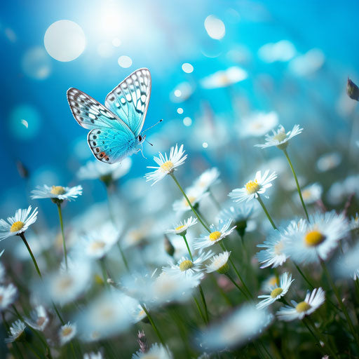 Butterfly on field of daisies HD wallpapers