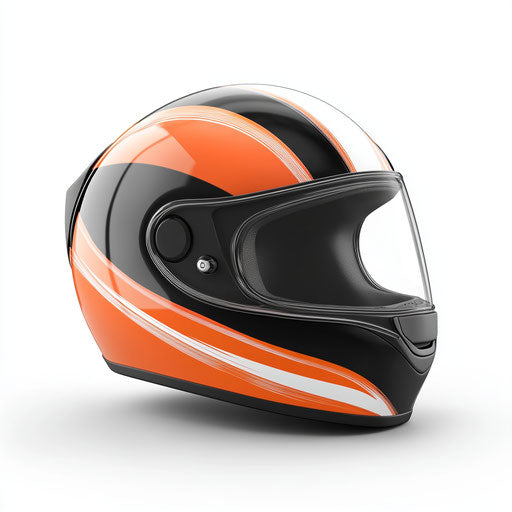 3D Motorcycle Helmet on white background, isolated clipart