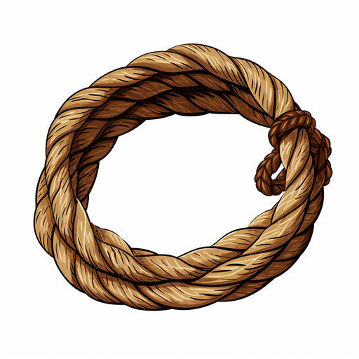 Rope illustration in the style of Chiaroscuro Art, on white background