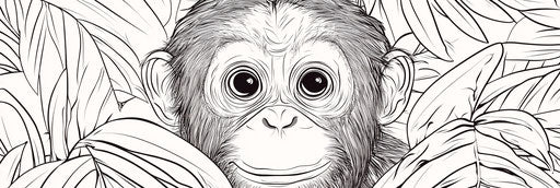 Very simple orangutan coloring book page 3:1
