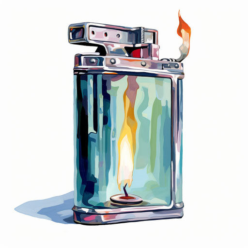 Lighter illustration in the style of oil painting on white background