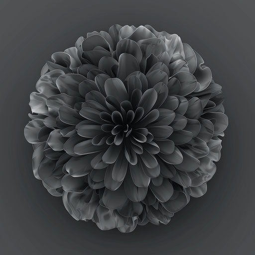 Realistic pom pom illustration on dark charcoal background