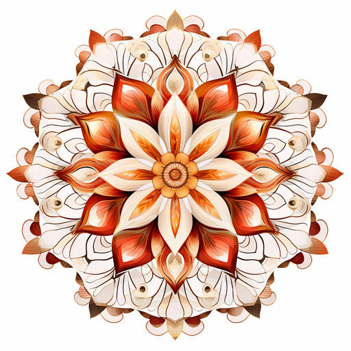 Artistic mandala in Oil painting style on white background