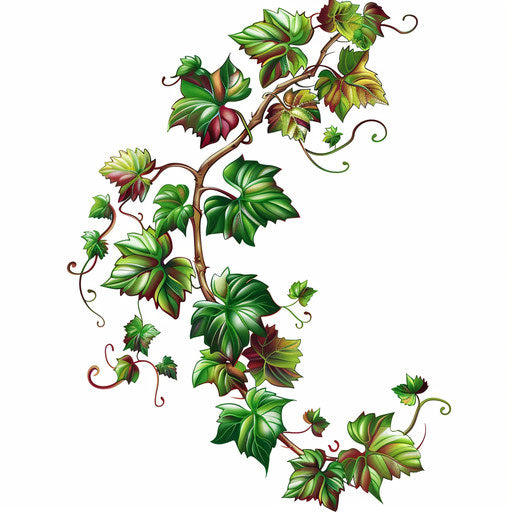 Realistic vine illustration on flat white background