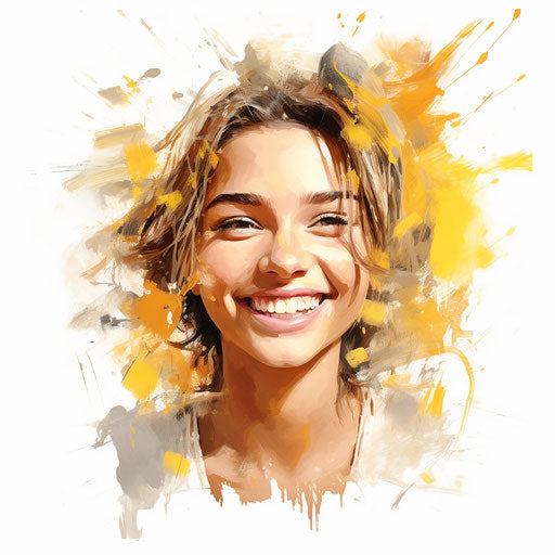 Smile clipart in the style of Oil painting, on a white background