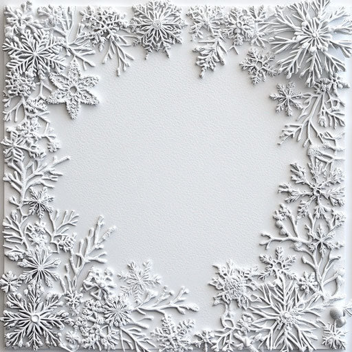 Snowy border of delicate and unique snowflakes