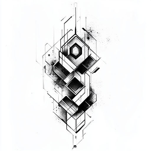 Geometric tattoo sketch for simple men's designs