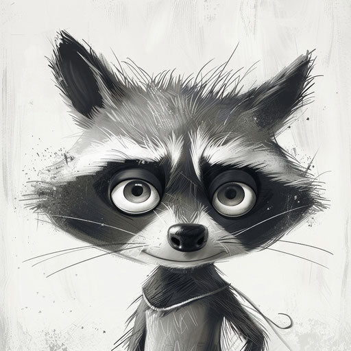 The mischievous cartoon raccoon