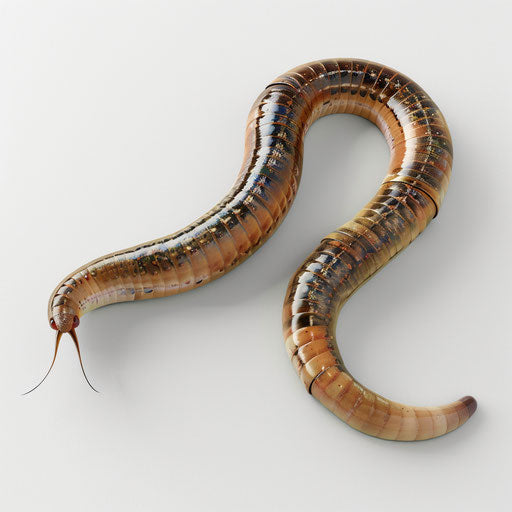 Realistic worm clipart on flat white background, detailed
