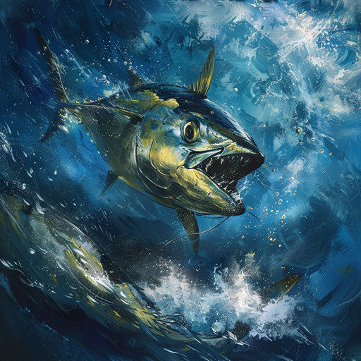 Escape of the yellowfin tuna from a predator in the deep ocean