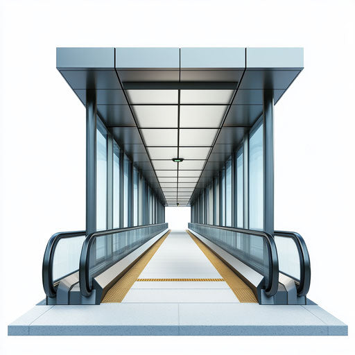 3D Elevated Train Platform on flat white background
