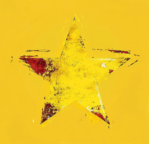 Yellow star icon in artistic style