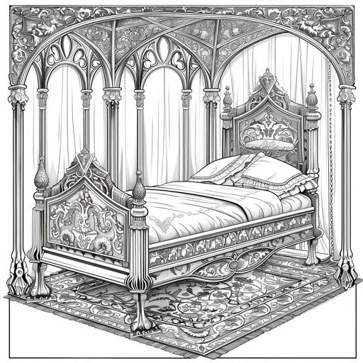 Educational Bed Coloring Page - Sheets to Color