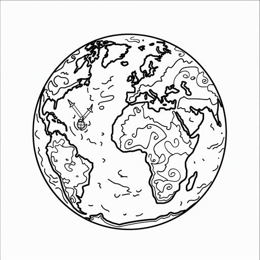 Bold Earth outline for coloring by young children