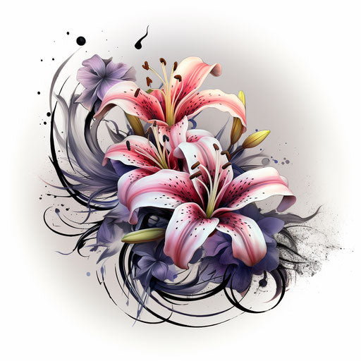 An artist's tattoo design, romantic fisheye effect