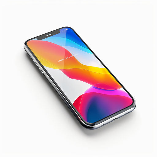 Realistic smartphone illustration on white flat background