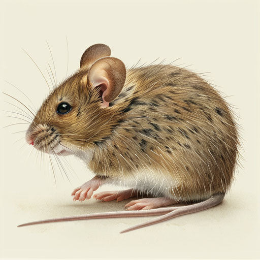 Realistic mouse clipart on flat white background