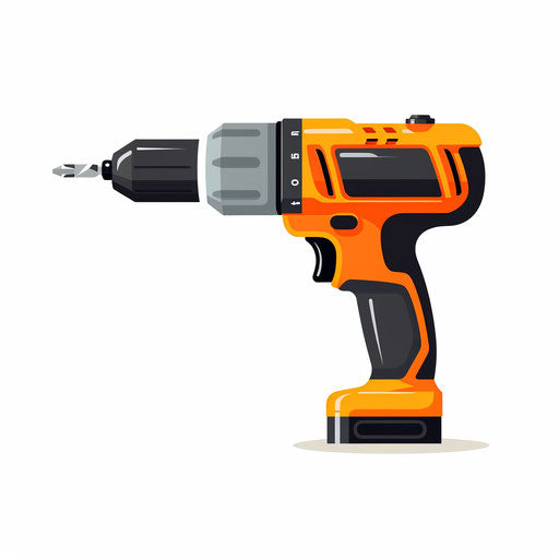 Minimalist style drill clipart on a white background