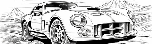 White car in Cobra style, precisionist art