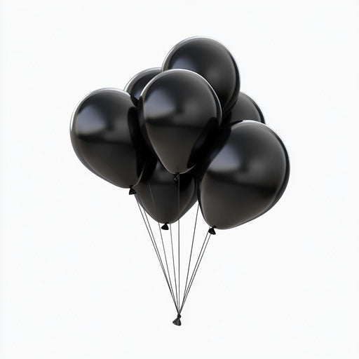 Realistic Black Balloons Clipart