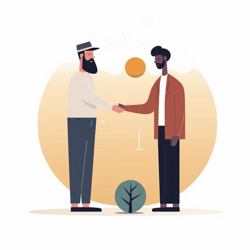 Minimalist illustration of respect on white background