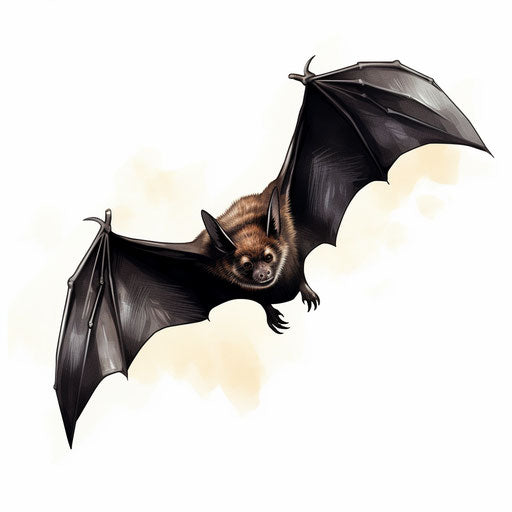 Bat clipart in the style of Chiaroscuro Art, on a white background