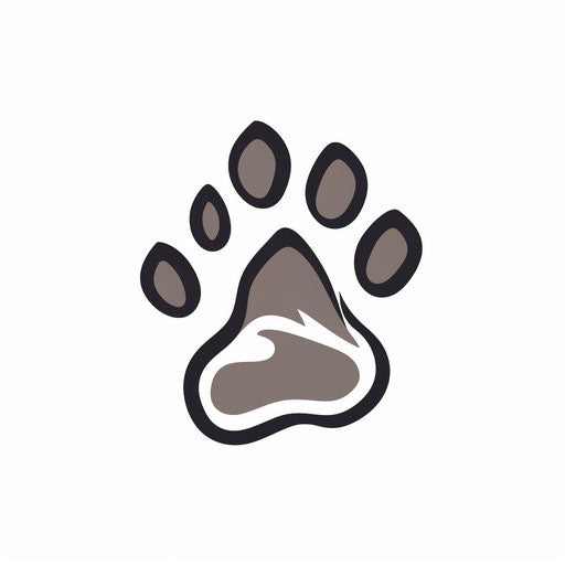 Minimalist style clipart of a paw on white background