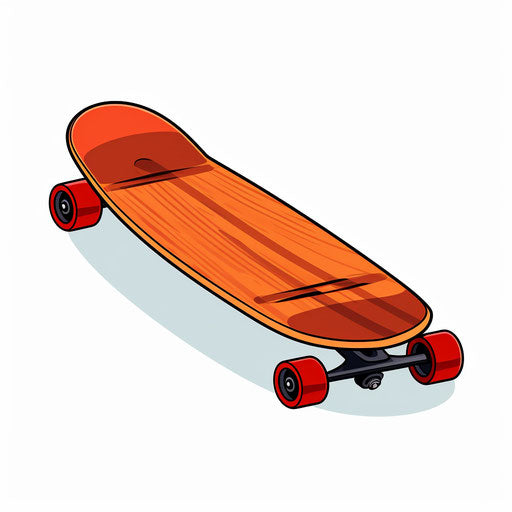 Minimalist style skateboard illustration, on white background