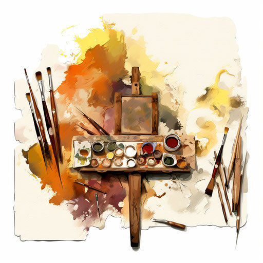 Clipart design in the style of oil painting, on white background