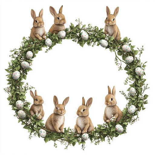 Easter Garland with Bunnies, realistic, high resolution