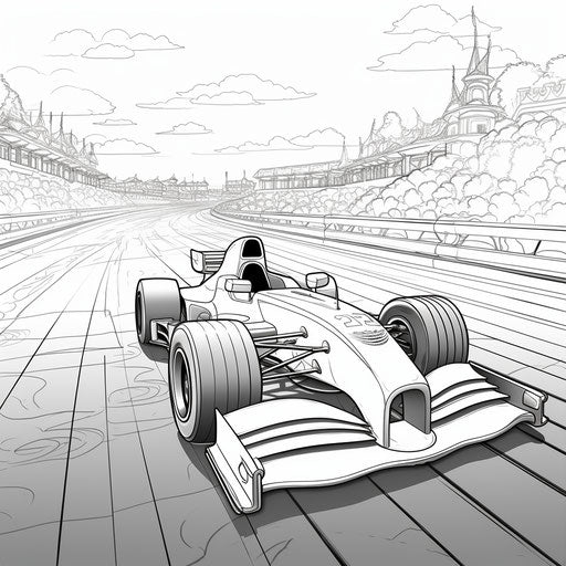 Outline of a car on a racing track, xbox 360 graphics style