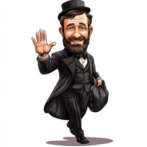 Humorous caricature of an Ulysses S. Grant with human features