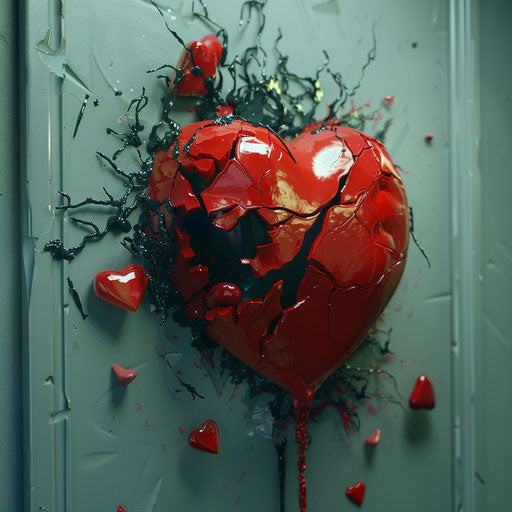 Animated broken heart, confrontational figure, #vfxfriday, long distance