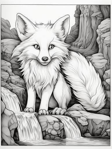 Little fox coloring, aquirax uno, joe jusko style, wet-on-wet blending, richard friese, ue5 3:4