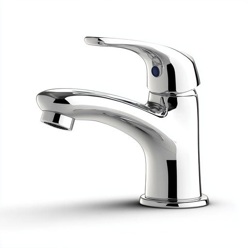 3D faucet on flat white background, isolated clipart