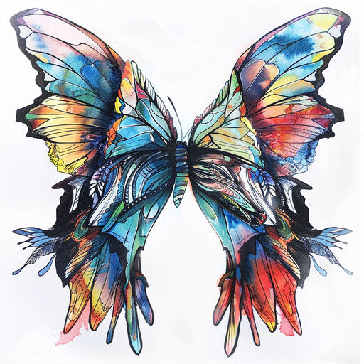 Vibrant butterfly wings tattoo design