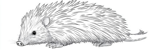 very simple porcupine coloring book page 3:1