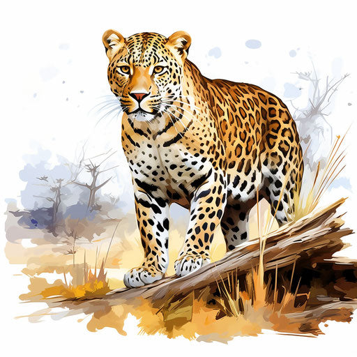 Leopard illustration in the style of Impressionistic Art
