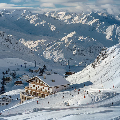 Alpine ski resort in Austria with hardly any snow