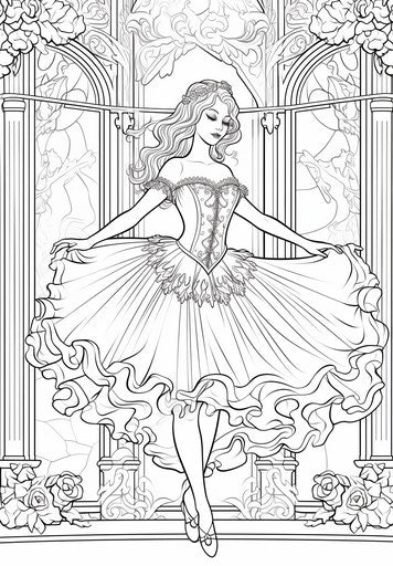 Coloring pages for teenager and adults in naturalistic style