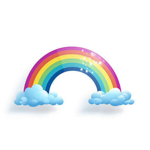 Minimalist rainbow on white background