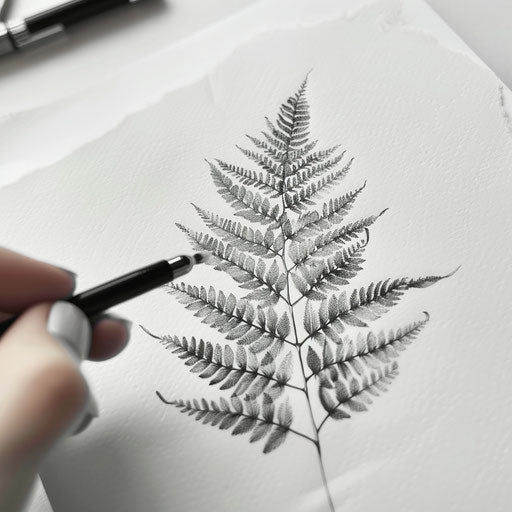 Fern tattoo in botanical illustration style
