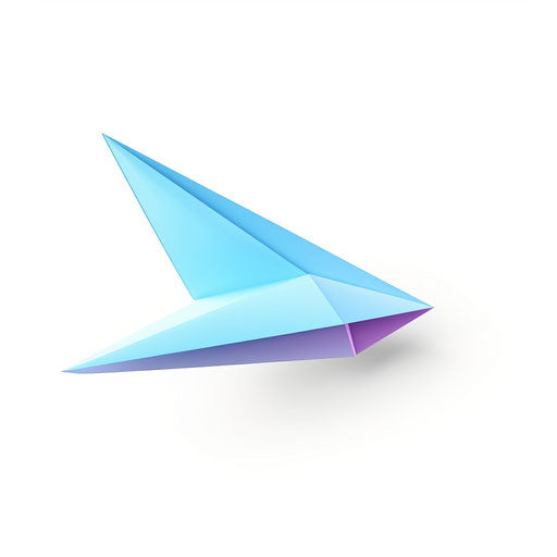 Minimalist paper airplane on white background
