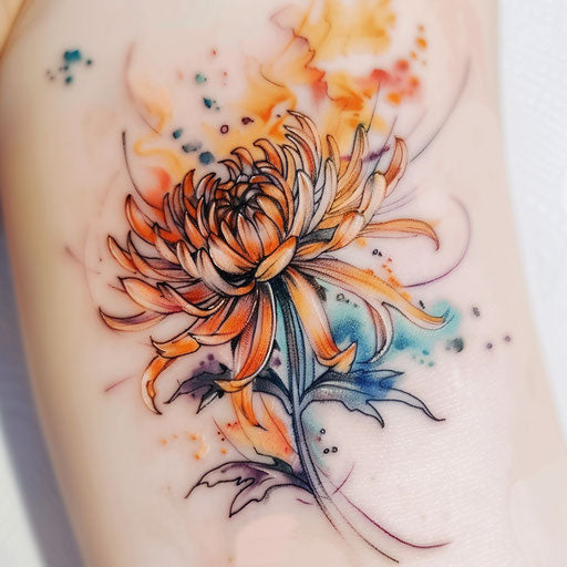 November birth flower in watercolor style