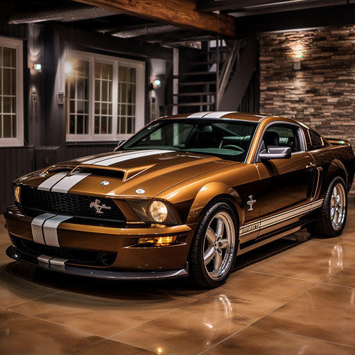 Classic brown Ford Mustang GT Shelby #5A4134