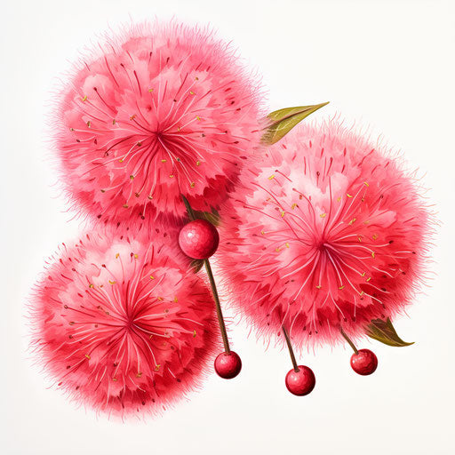 Pom pom artwork in Oil paint style, on white background