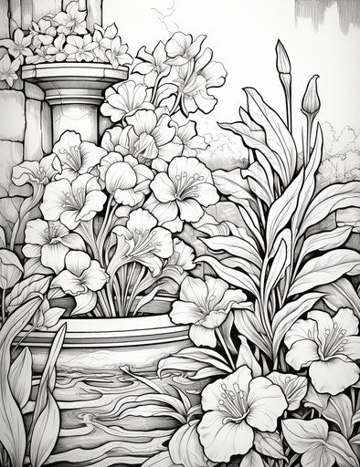 Renaissance garden, soft tonal transitions