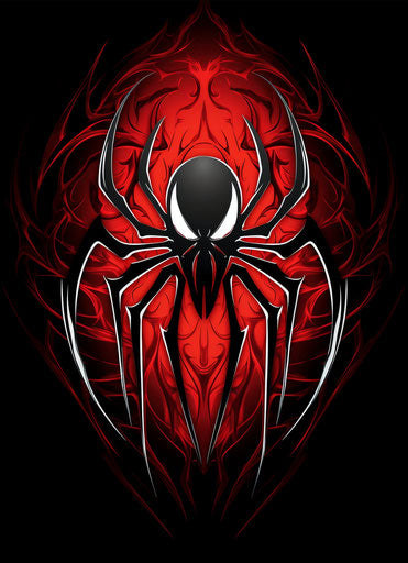 Spiderman symbol in red and black, spiderman logo