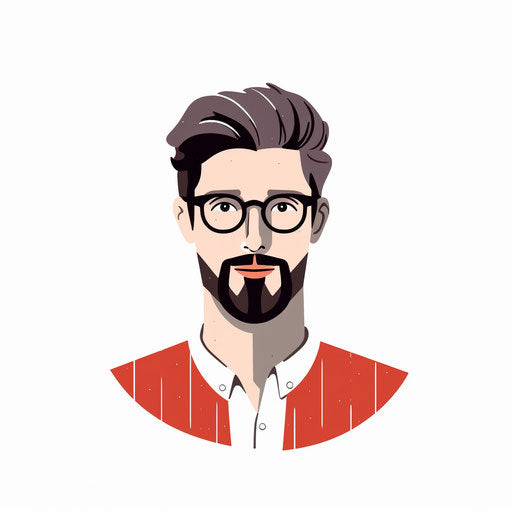 Barber clipart in Minimalist style, on white background