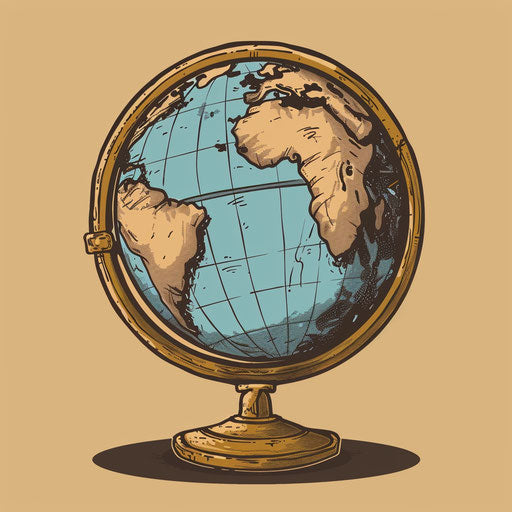 Nostalgic sketch of a globe from the Age of Exploration
